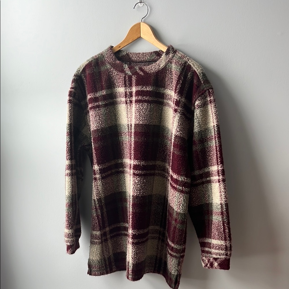 Plaid Crew Neck Sweater
